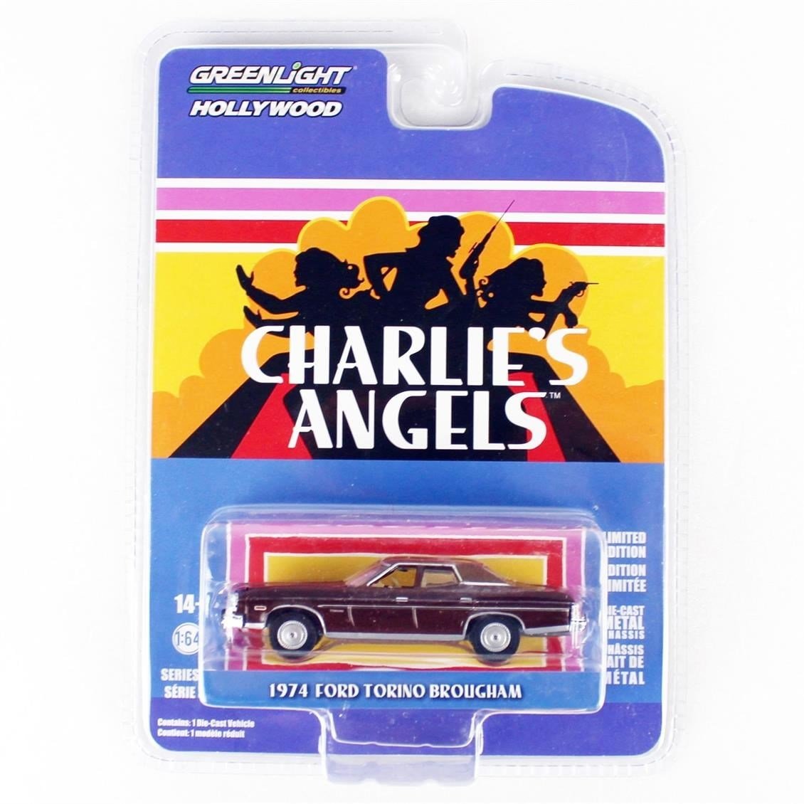 Greenlight 44970A 1/64 Ölçek, 1974 Ford Gran Torino Brougham (Charlie's Angels 1976-81 TV Series), Kahverengi, Sergilemeye Hazı