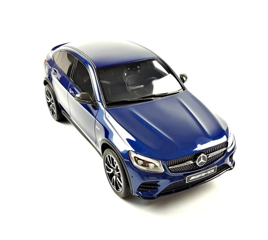 GT Spirit B66960468 1/18 Ölçek, Mercedes Benz AMG GLC 43 Coupe 2020, Brilliant Blue, Sergilemeye Hazır Metal Araba Modeli