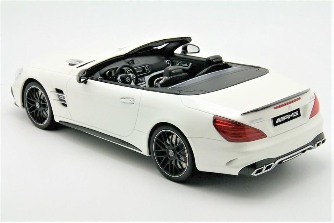 GT Spirit B66965708 1/18 Ölçek, Mercedes Benz AMG SL 63, Diamond White Bright, Sergilemeye Hazır Metal Araba Modeli
