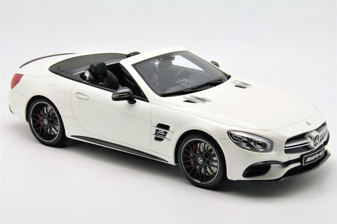 GT Spirit B66965708 1/18 Ölçek, Mercedes Benz AMG SL 63, Diamond White Bright, Sergilemeye Hazır Metal Araba Modeli