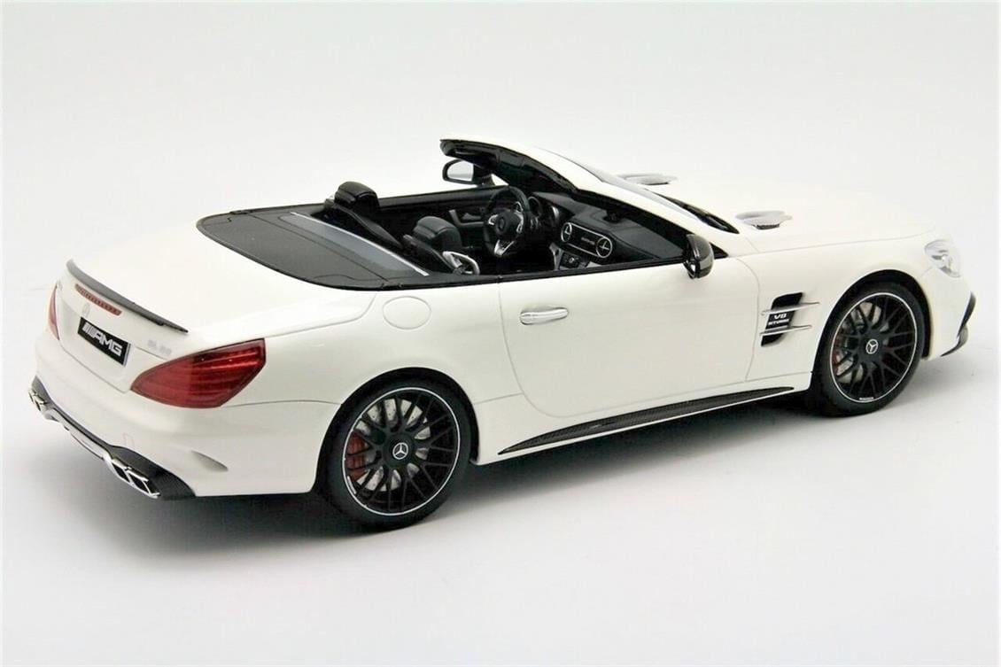GT Spirit B66965708 1/18 Ölçek, Mercedes Benz AMG SL 63, Diamond White Bright, Sergilemeye Hazır Metal Araba Modeli