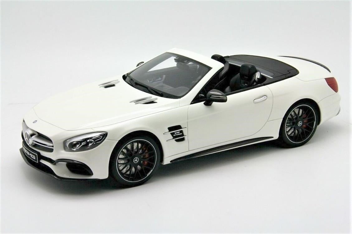 GT Spirit B66965708 1/18 Ölçek, Mercedes Benz AMG SL 63, Diamond White Bright, Sergilemeye Hazır Metal Araba Modeli