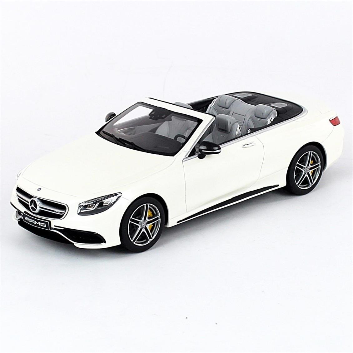 GT Spirit B66965712 1/18 Ölçek, Mercedes Benz S Class S63 AMG Cabriolet Open 2017, White Bright, Sergilemeye Hazır Metal Araba