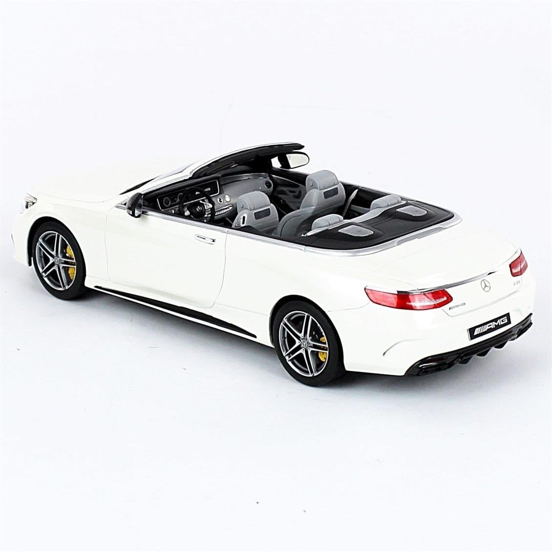 GT Spirit B66965712 1/18 Ölçek, Mercedes Benz S Class S63 AMG Cabriolet Open 2017, White Bright, Sergilemeye Hazır Metal Araba
