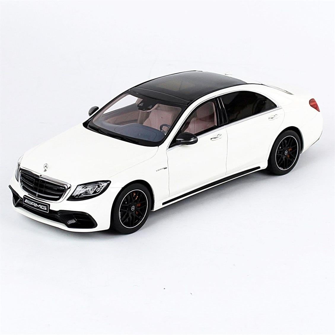 GT Spirit B66965714 1/18 Ölçek, Mercedes Benz S63 AMG Sedan W222, Diamond White, Sergilemeye Hazır Metal Araba Modeli