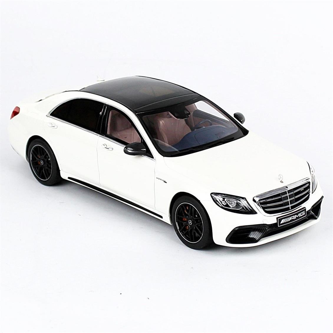 GT Spirit B66965714 1/18 Ölçek, Mercedes Benz S63 AMG Sedan W222, Diamond White, Sergilemeye Hazır Metal Araba Modeli