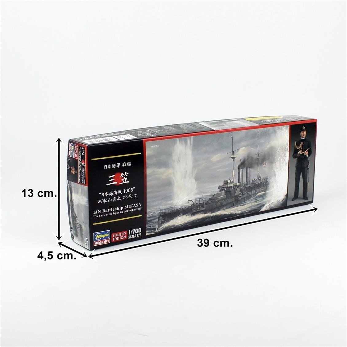 Hasegawa 071 30071 1/700 Ölçek, IJN Battleship Mikasa w/ Akiyama Saneyuki 54mm metal figure, (Waterline Serisi) Savaş Gemisi, P