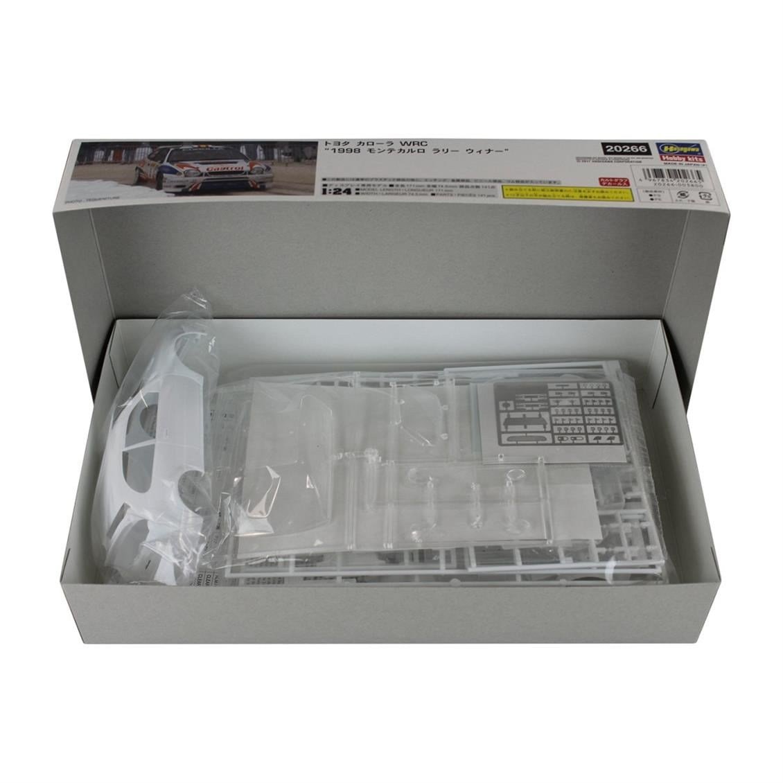 Hasegawa 20266 1/24 Ölçek, Toyota Corolla WRC 1998 Monte Carlo Ralli Şampiyonu (Limited Edition), Yarış Aracı Plastik Model Kit