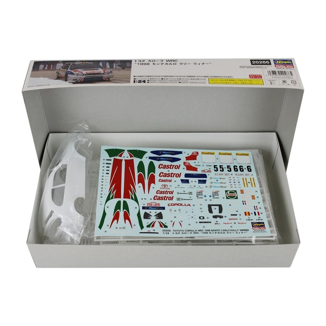 Hasegawa 20266 1/24 Ölçek, Toyota Corolla WRC 1998 Monte Carlo Ralli Şampiyonu (Limited Edition), Yarış Aracı Plastik Model Kit