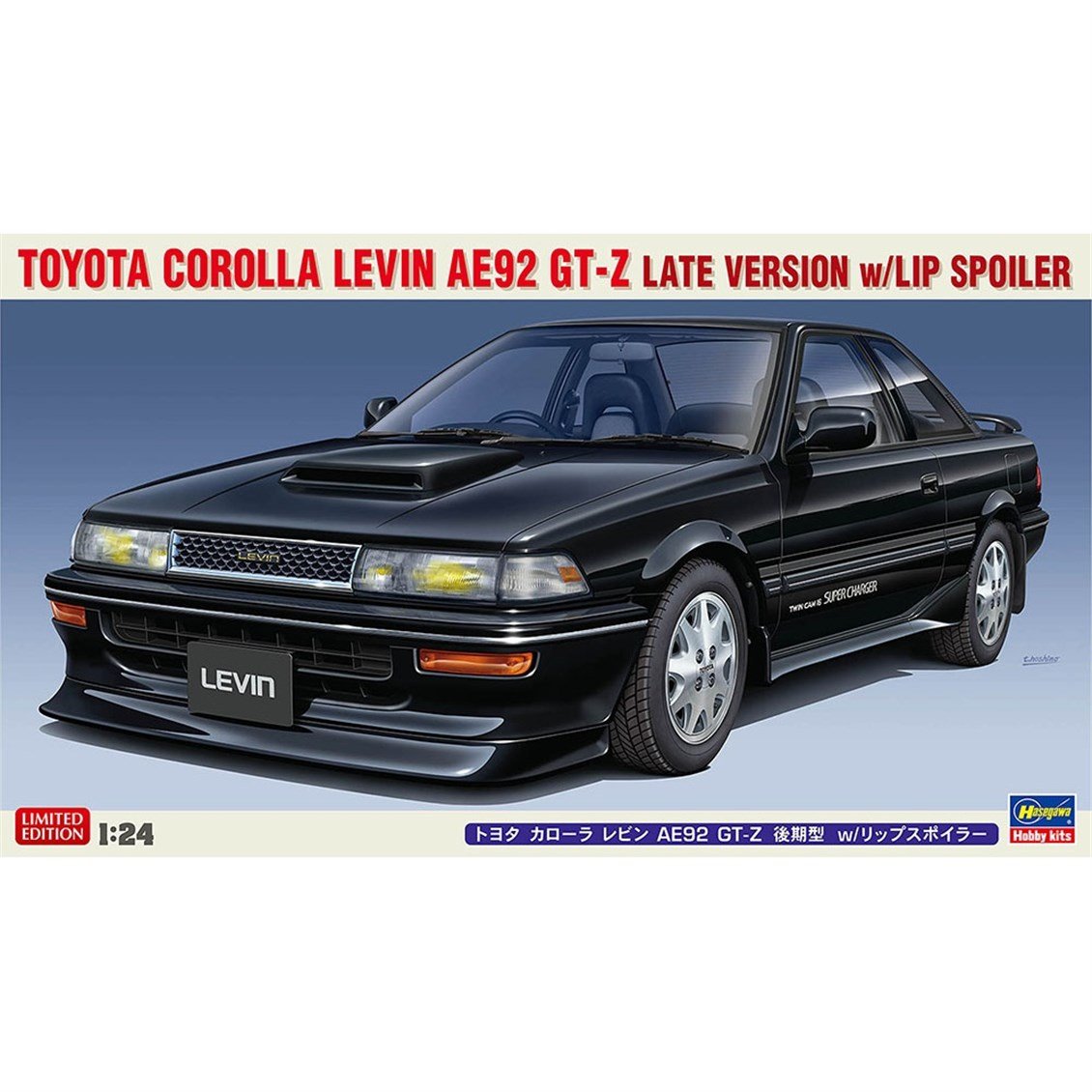 Hasegawa 20655 1/24 Ölçek, Toyota Corolla Levin AE92 GT-Z Late Version w/Lip Spoiler, Otomobil Plastik Model Kiti
