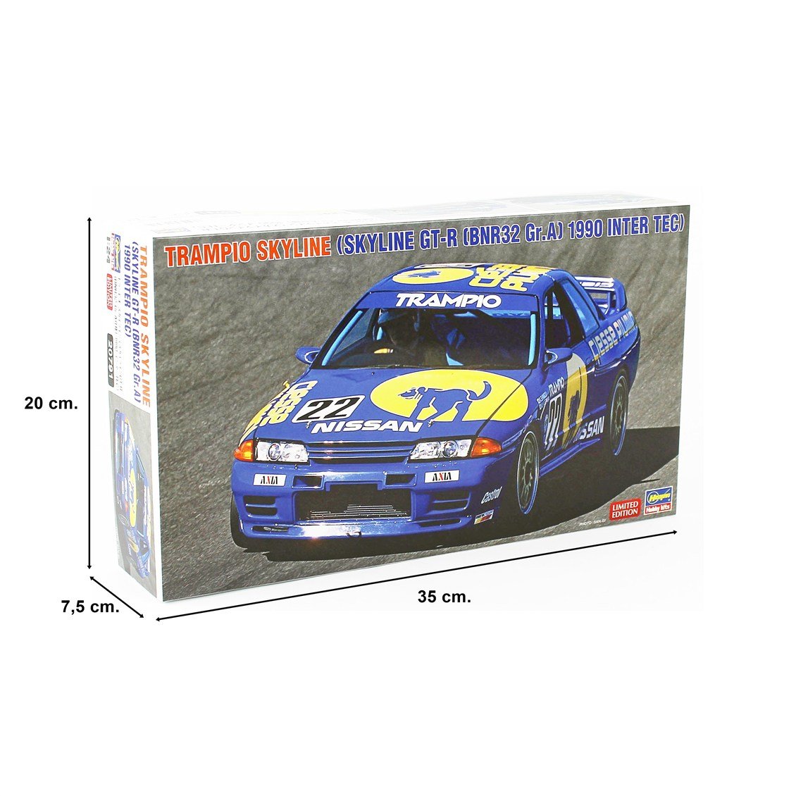 Hasegawa 20791 1/24 Ölçek, Trampio Nissan Skyline T-R [BNR32 Gr.A] 1990 Inter Tec), Yarış Aracı Plastik Model Kiti