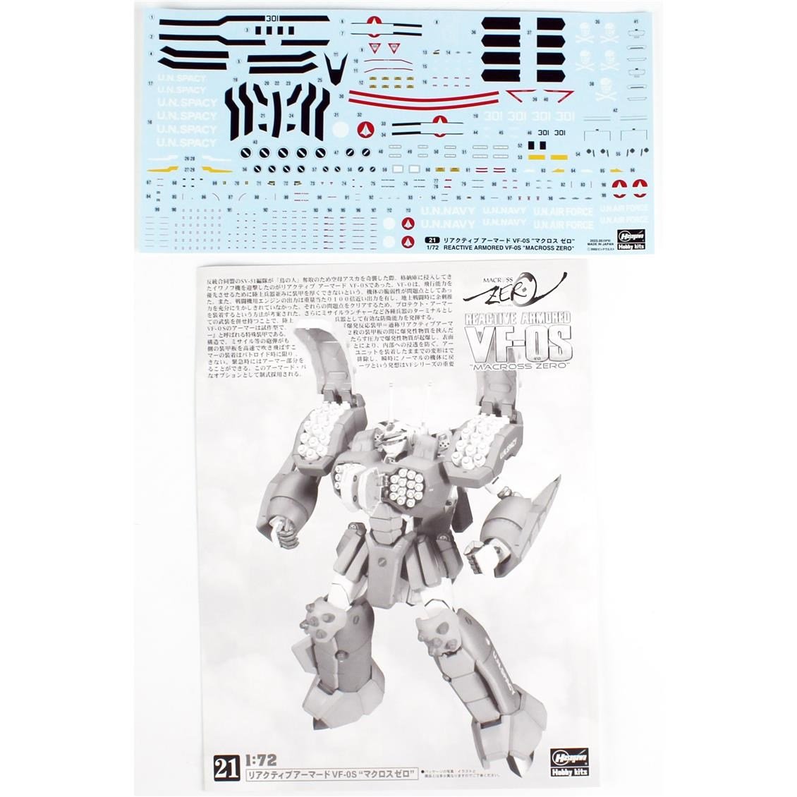 Hasegawa 21 65721 1/72 Ölçek, Reactive Armored vf-0s, Macross Serisi, Bilim Kurgu Plastik Model Kiti