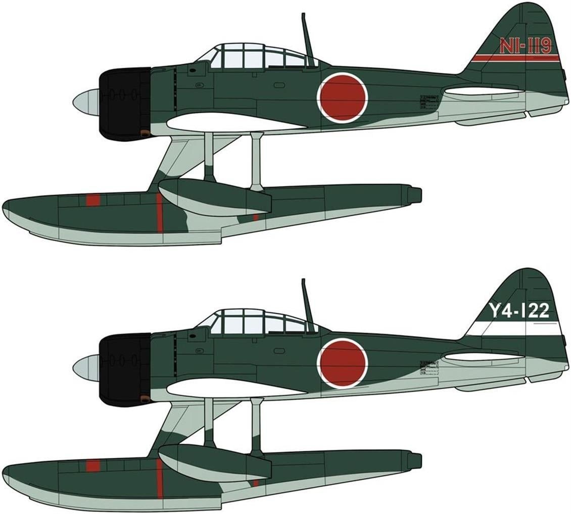 Hasegawa 2220 1/72 Ölçek, Nakajima A6M2-N Type 2 Fighter RUFE (Two kits in the box) Deniz, Savaş Uçağı Plastik Model Kiti