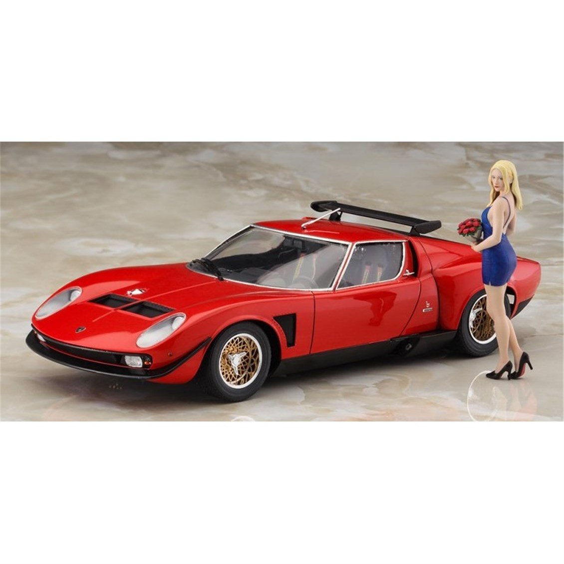 Hasegawa 52479 1/24 Ölçek, Lamborghini Jota SVR ve Kız Figurü, Plastik Model Kiti