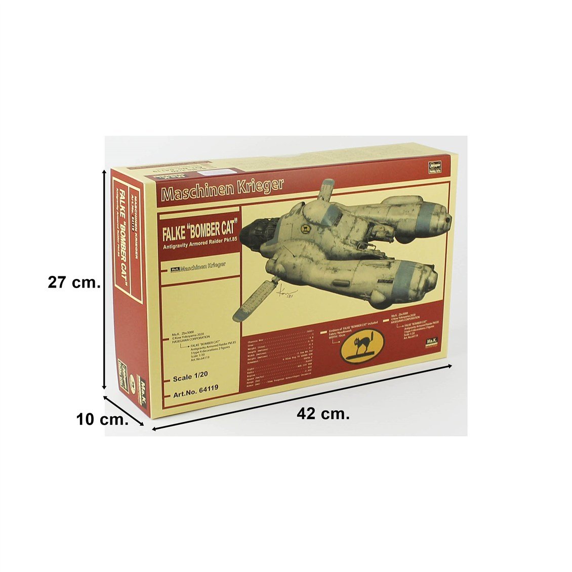 Hasegawa 64119 1/20 Ölçek, Falke Antigravity Armored Raider Pkf.85 (Bomber Cat), Maschinen Krieger Serisi, Bilim Kurgu Plastik