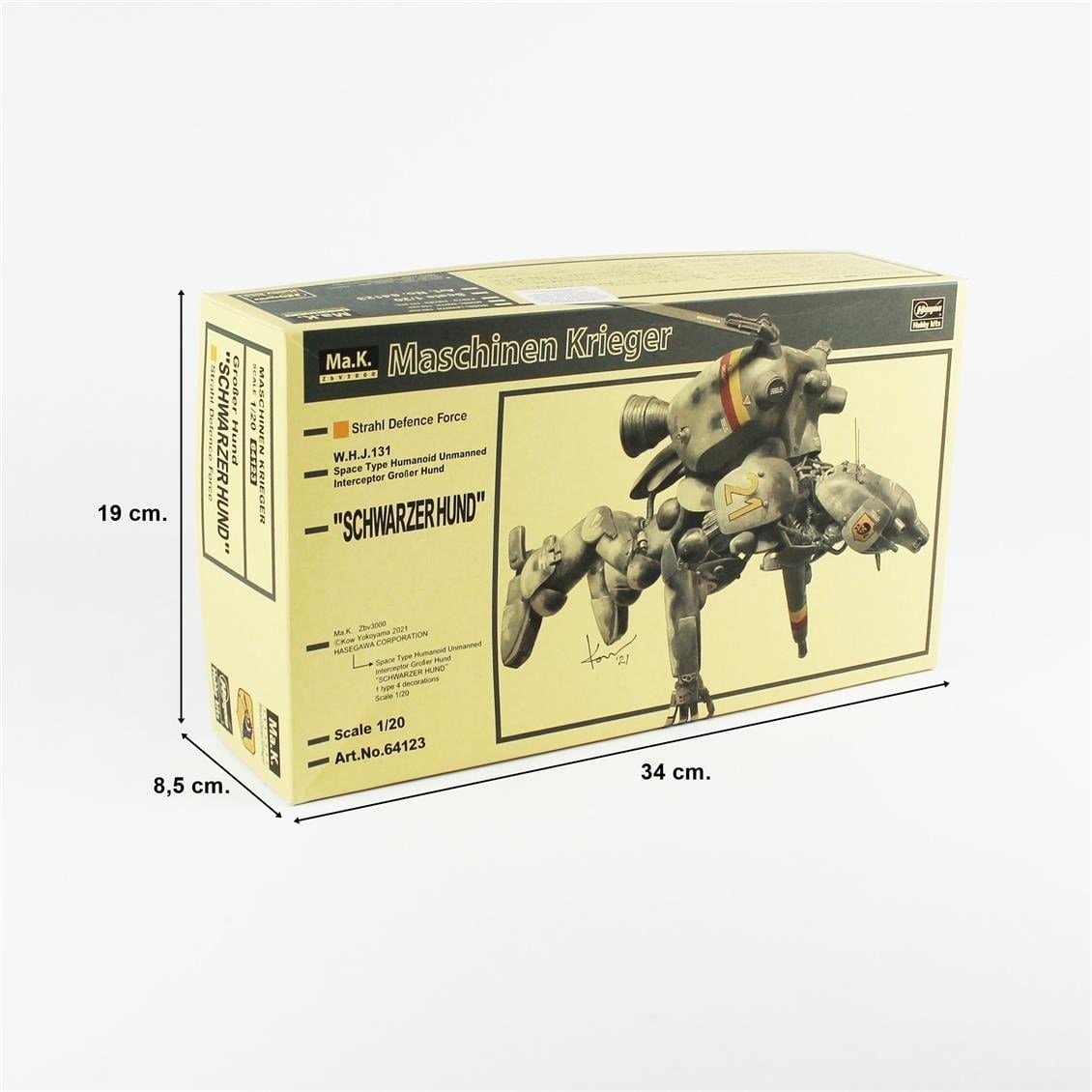 Hasegawa 64123 1/20 Ölçek, Schwarzer Hund W.H.J.131 Space Type Humanoid Unmanned Interceptor, Maschinen Krieger Serisi, Bilim K