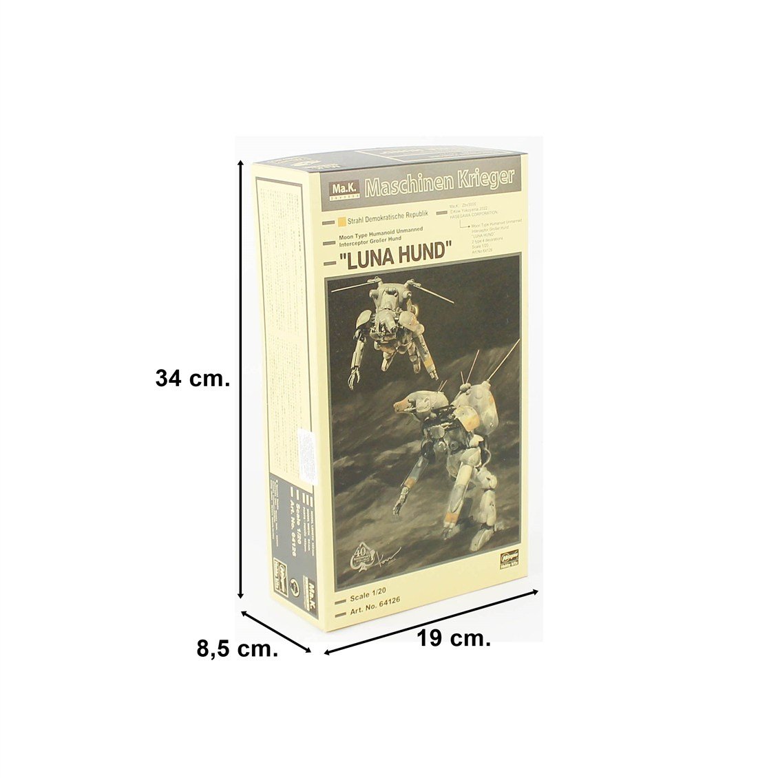 Hasegawa 64126 1/20 Ölçek, Luna Hund,  Maschinen Krieger Serisi, Bilim Kurgu Plastik Model Kiti