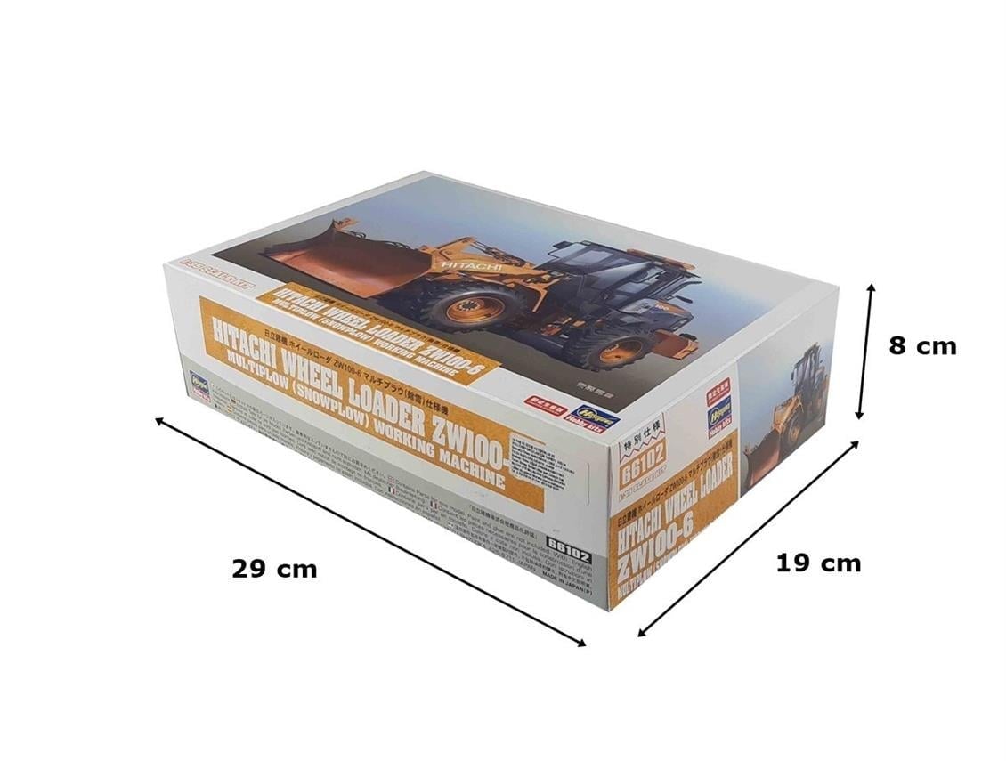 Hasegawa 66102 1/35 Ölçek, Hitachi Kar Küreme Aparatlı Tekerlekli Loader Plastik Model Kiti