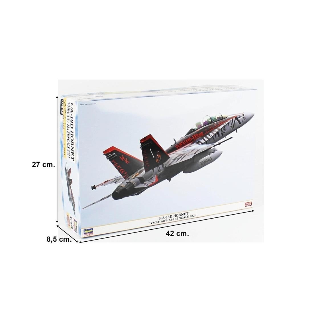 Hasegawa 7545 1/48 Ölçek, F/A-18 D Hornet -VMFA(AW)-224 Bengals 2024, Savaş Uçağı Plastik Model Kiti