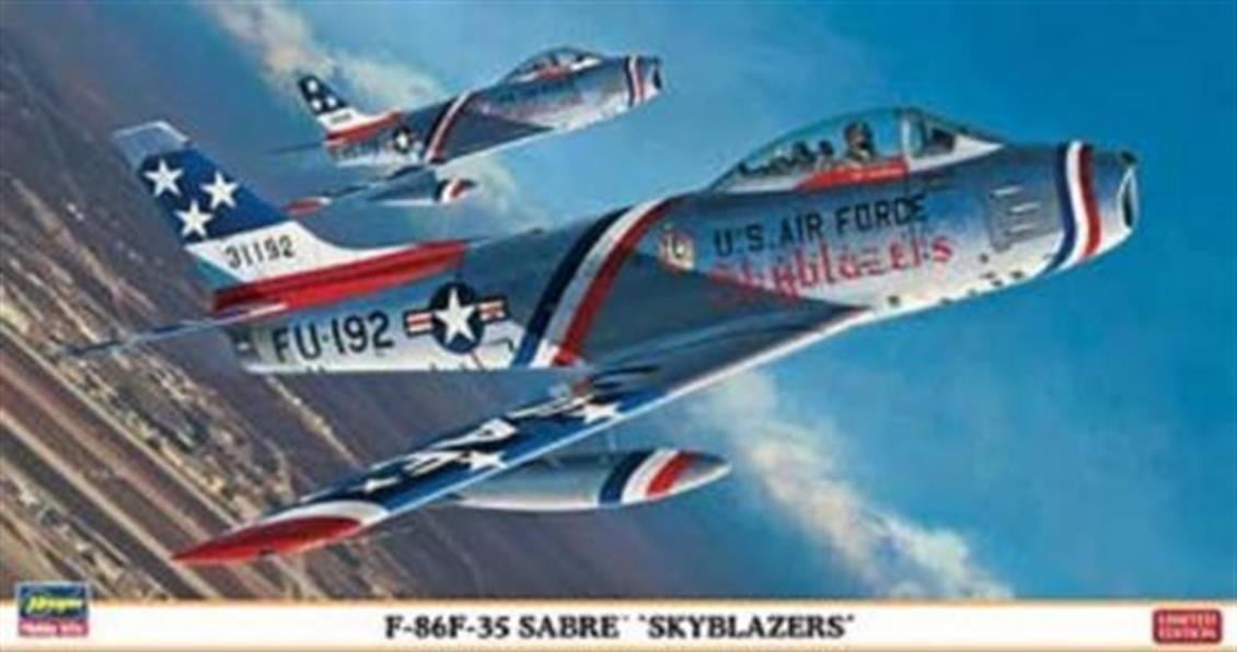 Hasegawa 9969 1/48 Ölçek, F-86F-35 Sabre Skyblazers (Limited Edition), Savaş Uçağı Plastik Model Kiti