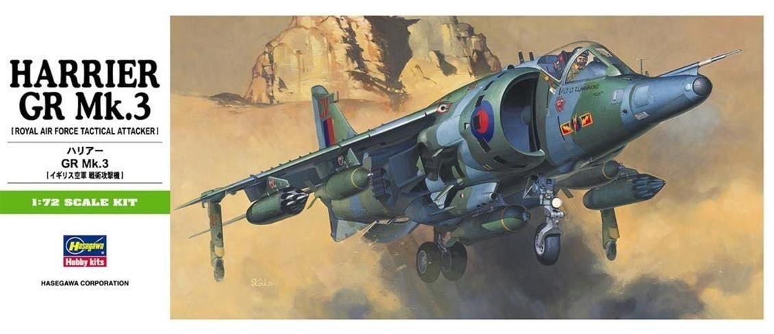 Hasegawa B6 236 1/72 Ölçek, Harrier GR. Mk.3, Savaş Uçağı Plastik Model Kiti