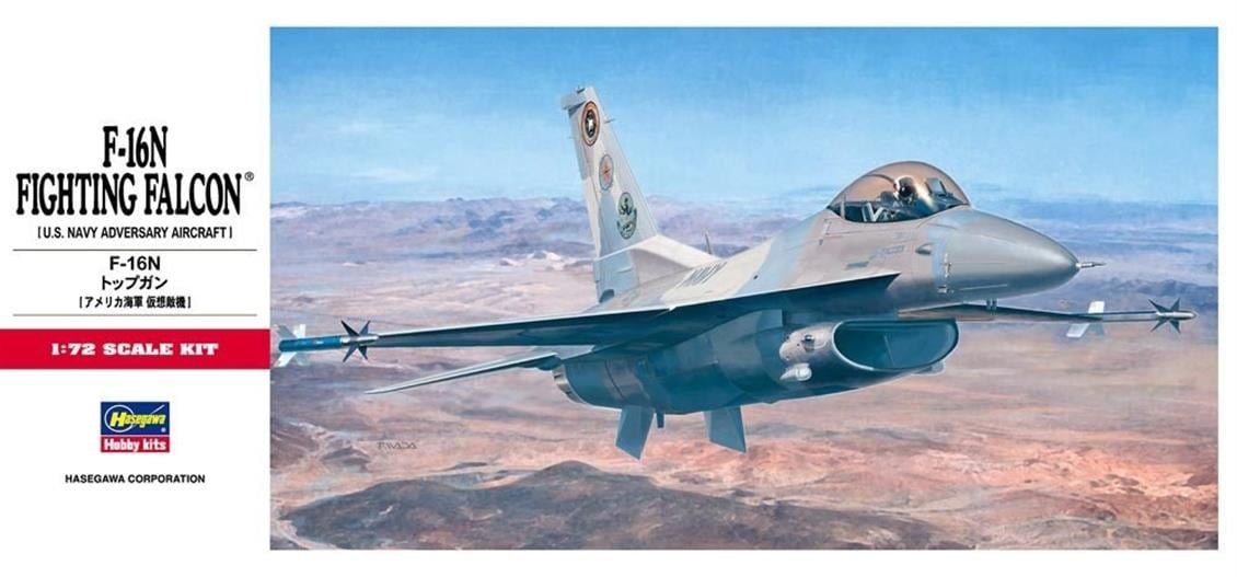 Hasegawa C12 342 1/72 Ölçek, F-16N Top Gun, Savaş Uçağı Plastik Model Kiti
