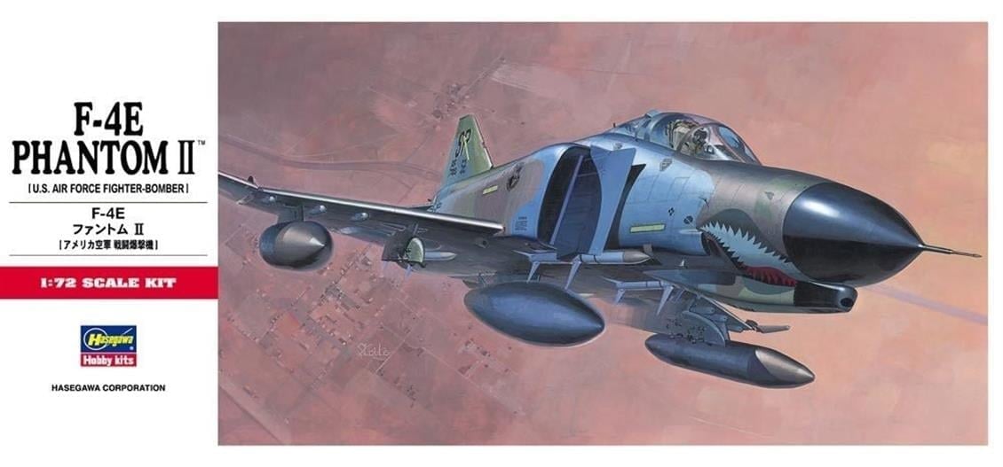 Hasegawa C2 332 1/72 Ölçek, F-4E Phantom II, Savaş Uçağı Plastik Model Kiti