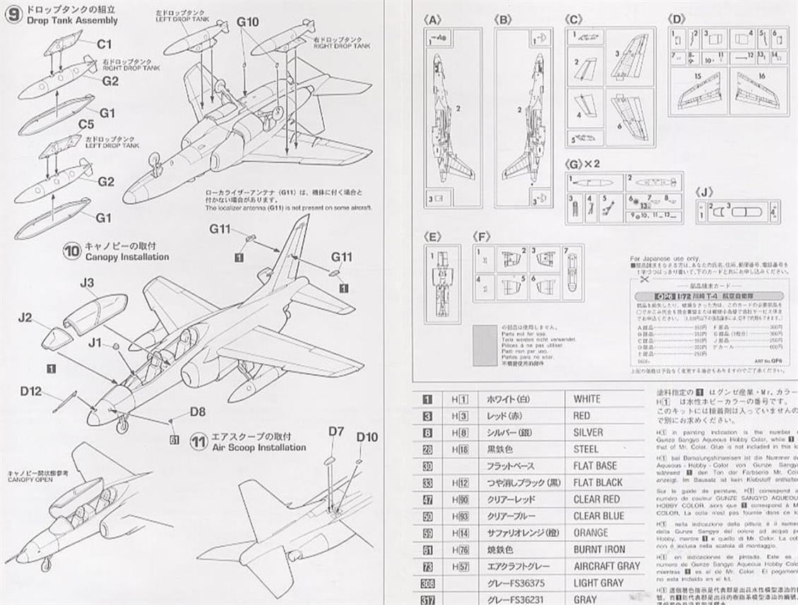 Hasegawa D12 1442 1/72 Ölçek, Kawasaki T-4 J.A.S.D.F.Savaş Uçağı Plastik Model Kiti