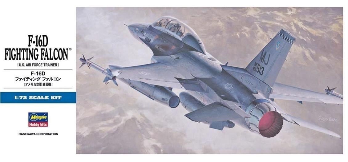 Hasegawa D15 445 1/72 Ölçek, F-16D Fighting Falcon, Savaş Uçağı Plastik Model Kiti