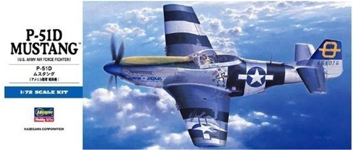 Hasegawa D25 1455 1/72 Ölçek, P-51D Mustang, Savaş Uçağı Plastik Model Kiti