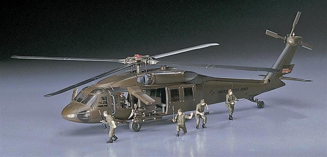 Hasegawa D3 433 1/72 Ölçek, UH-60A Black Hawk, Askeri Helikopter Plastik Model Kiti
