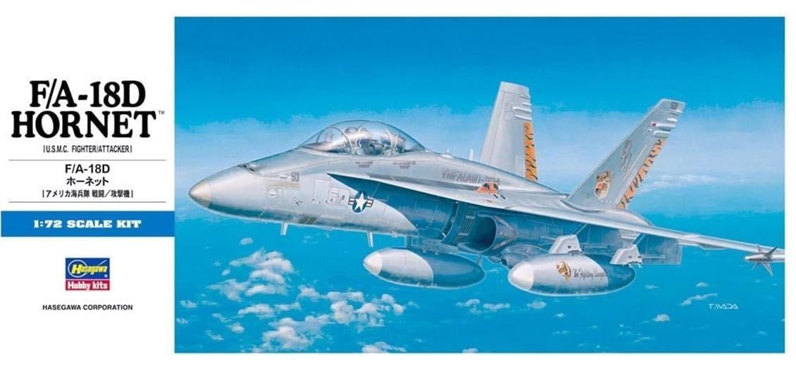 Hasegawa D9 439 1/72 Ölçek, F/A-18D Hornet, Savaş Uçağı Plastik Model Kiti