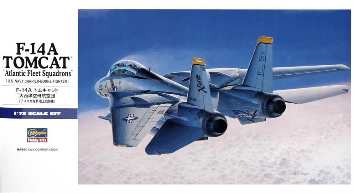 Hasegawa E14 544 1/72 Ölçek, F-14A Tomcat (Atlantic F.S.), Savaş Uçağı Plastik Model Kiti