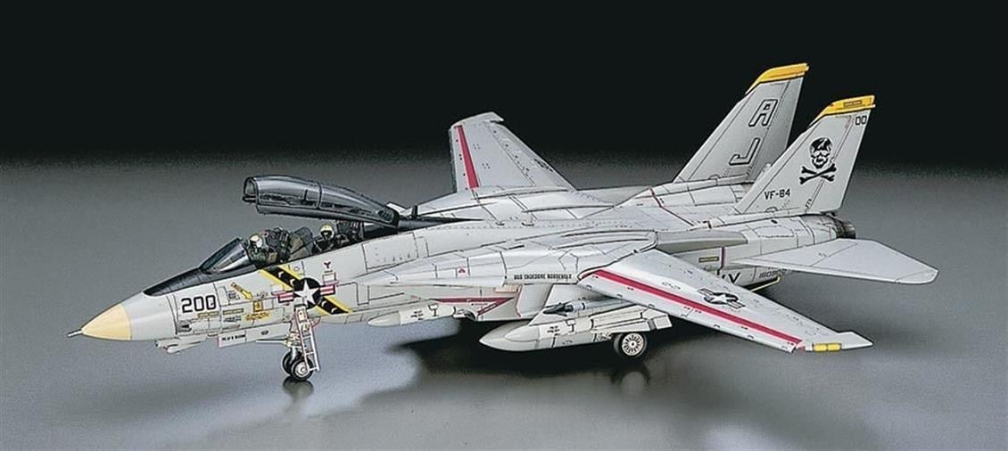 Hasegawa E14 544 1/72 Ölçek, F-14A Tomcat (Atlantic F.S.), Savaş Uçağı Plastik Model Kiti