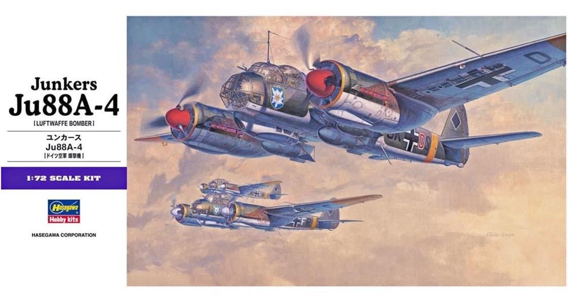 Hasegawa E25 555 1/72 Ölçek, Junkers JU88A-4, Savaş Uçağı Plastik Model Kiti
