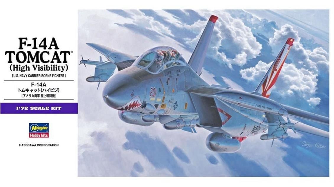Hasegawa E3 533 1/72 Ölçek, F-14A Tomcat (High Visibility), Savaş Uçağı Plastik Model Kiti