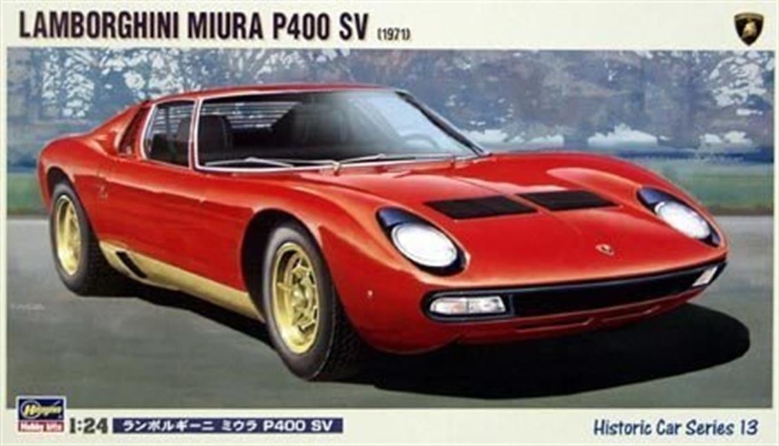 Hasegawa HC13 21213 1/24 Ölçek, Lamborghini Miura SV, Otomobil Plastik Model Kiti