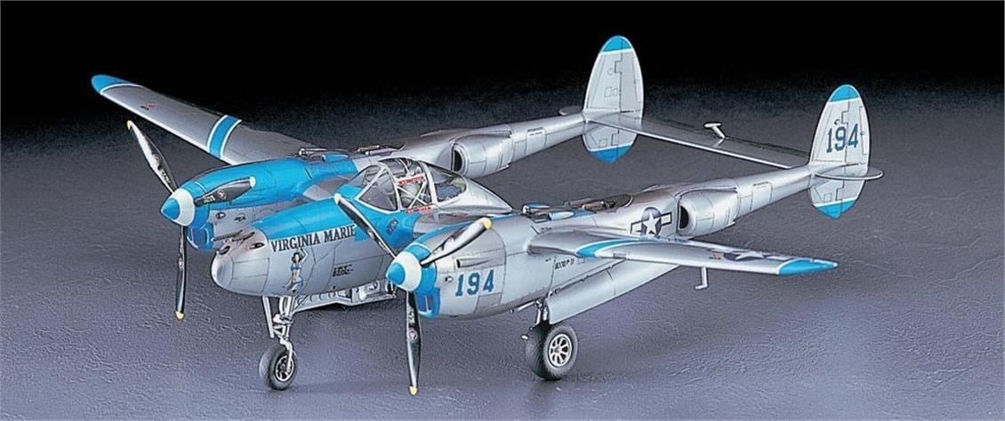 Hasegawa JT1 9101 1/48 Ölçek, P-38J Lightning, Savaş Uçağı Plastik Model Kiti