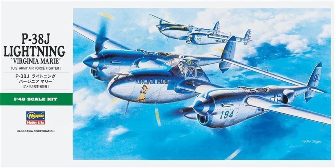 Hasegawa JT1 9101 1/48 Ölçek, P-38J Lightning, Savaş Uçağı Plastik Model Kiti
