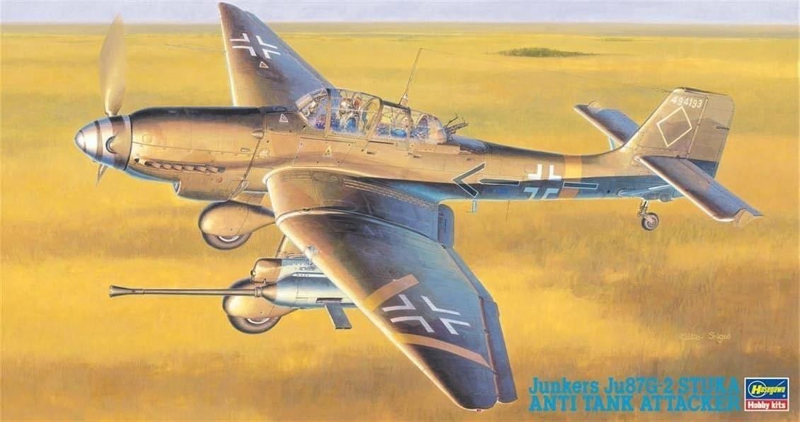 Hasegawa JT54 9054 1/48 Ölçek, Junkers Ju87G-2 Stuka Anti Tank, Savaş Uçağı Plastik Model Kiti