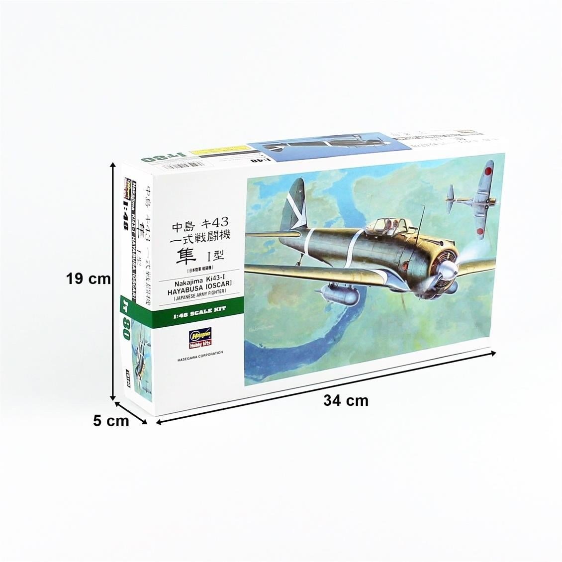 Hasegawa JT80 19180 1/48 Ölçek, Nakajima Ki43-I Hayabus (OSCAR), Savaş Uçağı Plastik Model Kiti