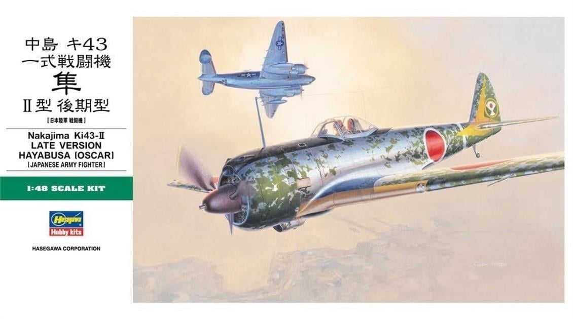 Hasegawa JT82 9082 1/48 Ölçek, Nakajima Ki-43-II Late Version Hayabusa (Oscar), Savaş Uçağı Plastik Model Kiti