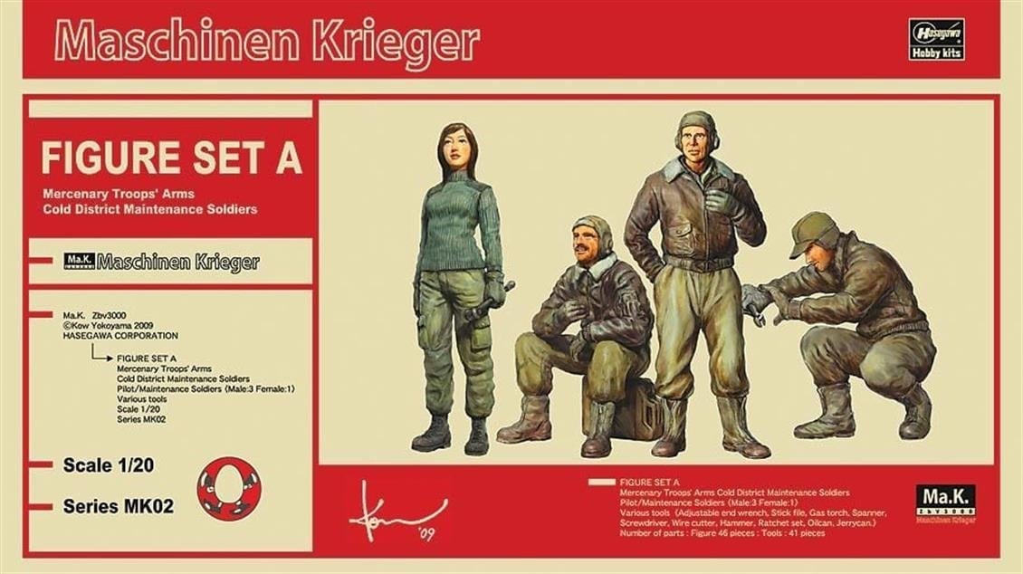 Hasegawa MK02 64002 1/20 Ölçek, MA.K. Figür Maket Seti-A, Maschinen Krieger Serisi, Bilim Kurgu Plastik Model Kiti