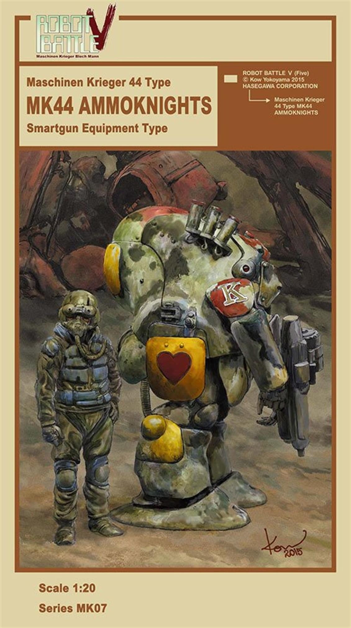 Hasegawa MK07 64007 1/20 Ölçek, Robot Battle V Type Mk44 Ammoknights, Maschinen Krieger Serisi, Bilim Kurgu Plastik Model Kiti