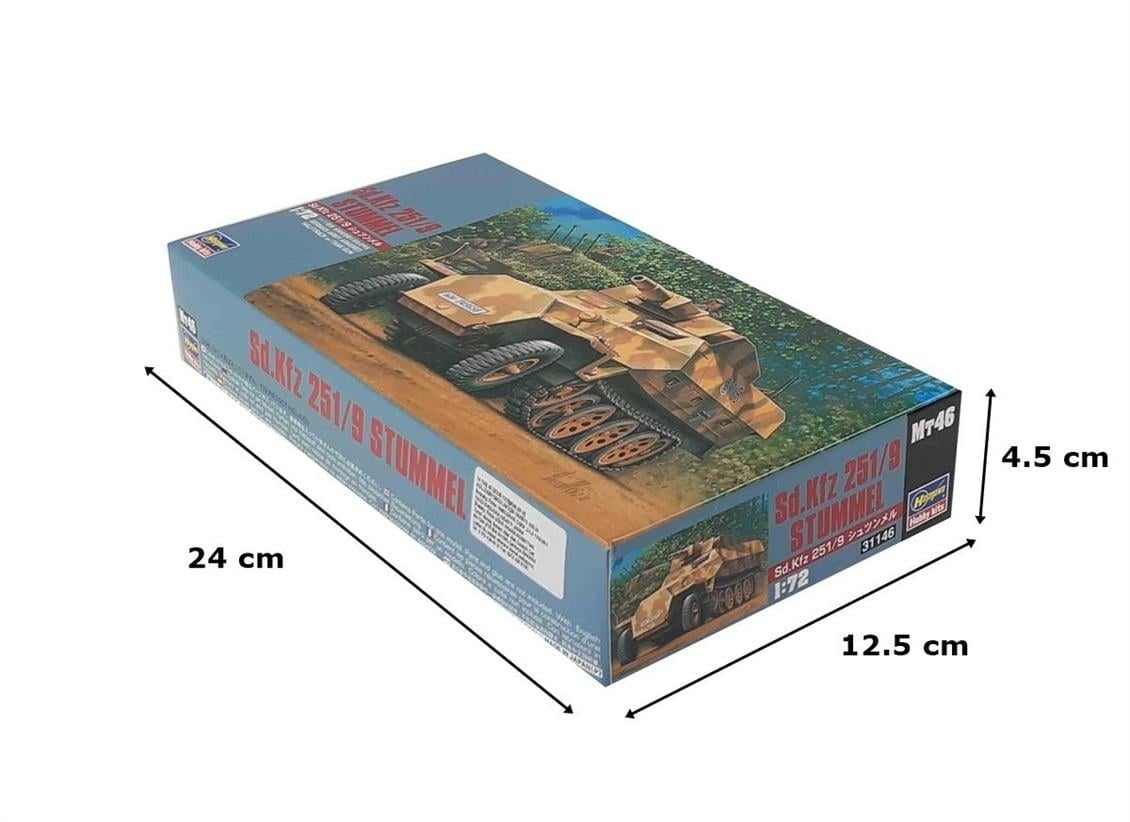 Hasegawa MT46 31146 1/72 Ölçek, Sd.Kfz 251/9 (Stummel) Yarı Paletli Personel Taşıyıcı Plastik Model Kiti