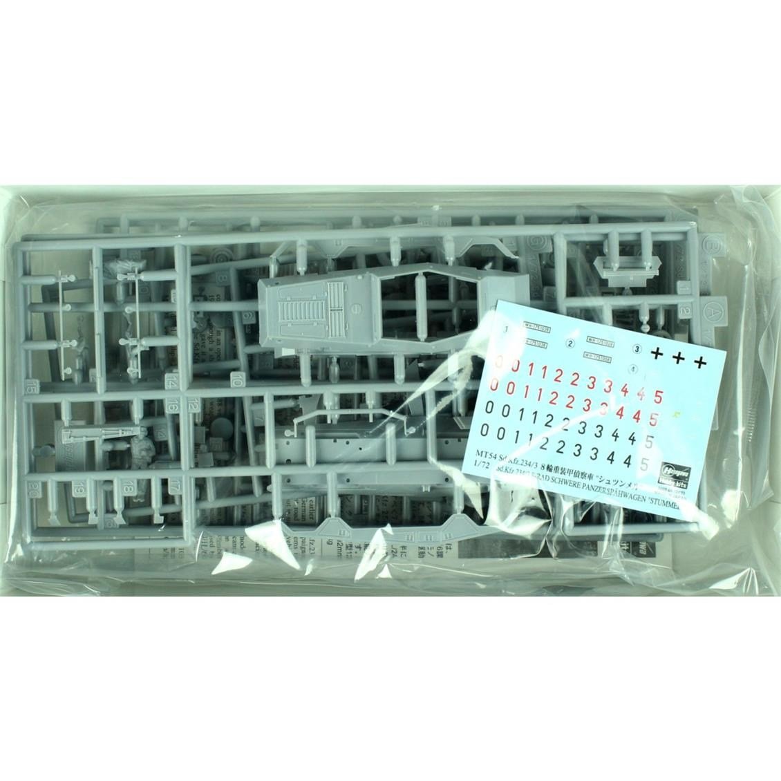 Hasegawa MT54 31154 1/72 Ölçek, Sd.Kfz.234/3 Zırhlı Devriye Aracı Plastik Model Kiti