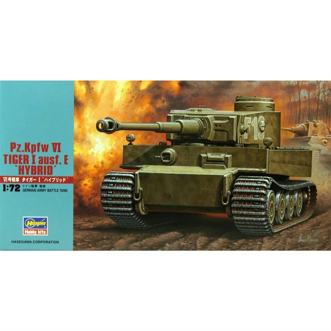 Hasegawa MT55 31155 1/72 Ölçek, Pz.Kpfw. VI Tiger I Ausf.E (Hybrid) Tank Plastik Model Kiti