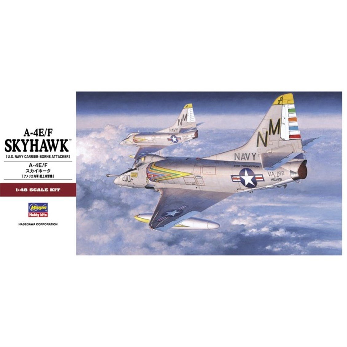 Hasegawa PT21 7221 1/ 48 Ölçek, A-4E/F Skyhawk [U.S. Navy Carrier-Borne Attacker] Savaş Uçağı Plastik Model Kiti