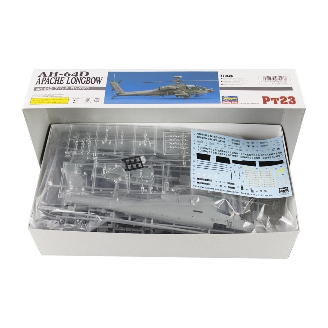 Hasegawa PT23 7223 1/48 Ölçek, AH-64D Apache Longbow, Askeri Helikopter Plastik Model Kiti