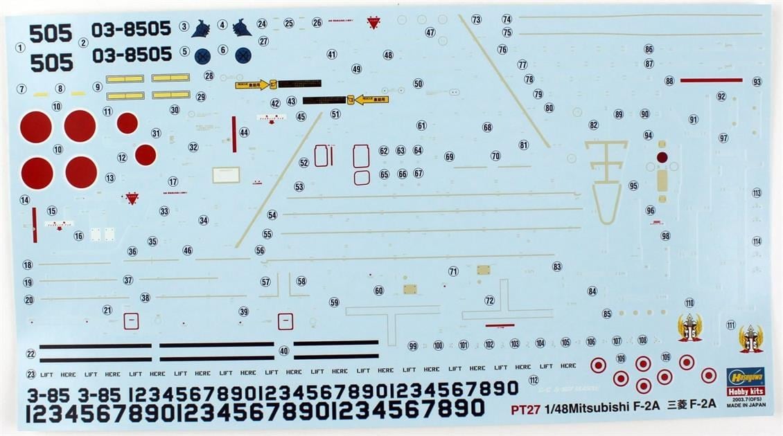 Hasegawa PT27 7227 1/48 Ölçek, Mitsubishi F-2A, Savaş Uçağı Plastik Model Kiti